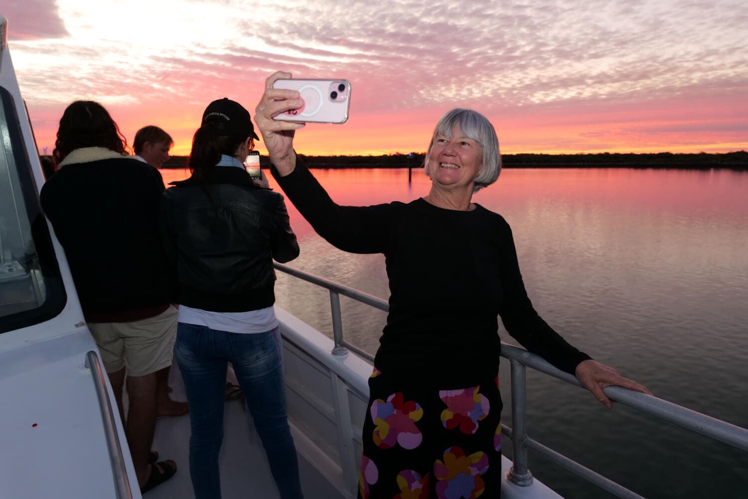 Sunset over the Burnett River from the deck