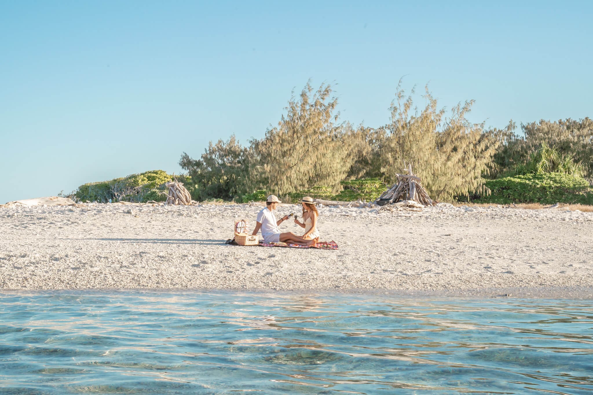 A private picnic on the coral cay